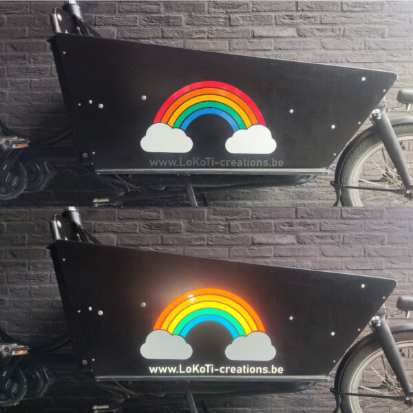 Bakfietssticker regenboog - reflecterend