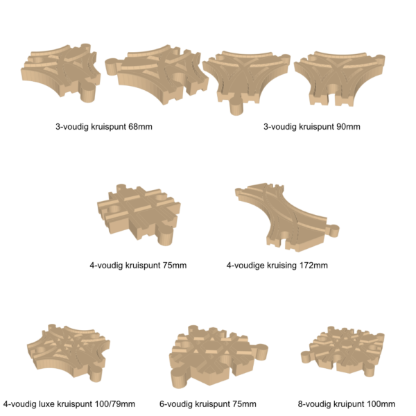 Houten spoorbaanonderdelen