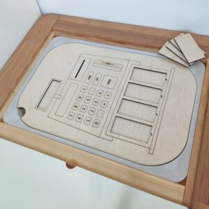 Activiteitenbord 'kassa' voor de IKEA TROFAST bak