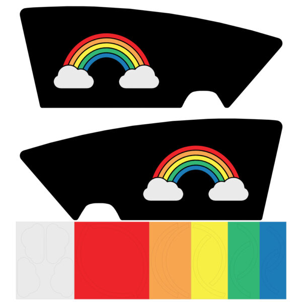 Bakfietssticker regenboog - reflecterend