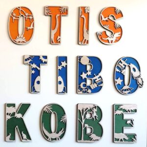 Houten alfabetletters (met achterzijde)