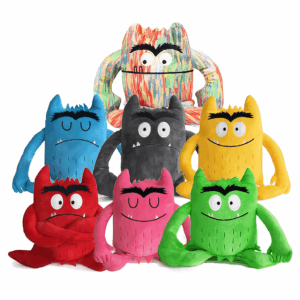 Set van 7 knuffels 'Het kleurenmonster'