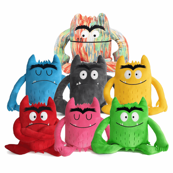 Set van 7 knuffels 'Het kleurenmonster'