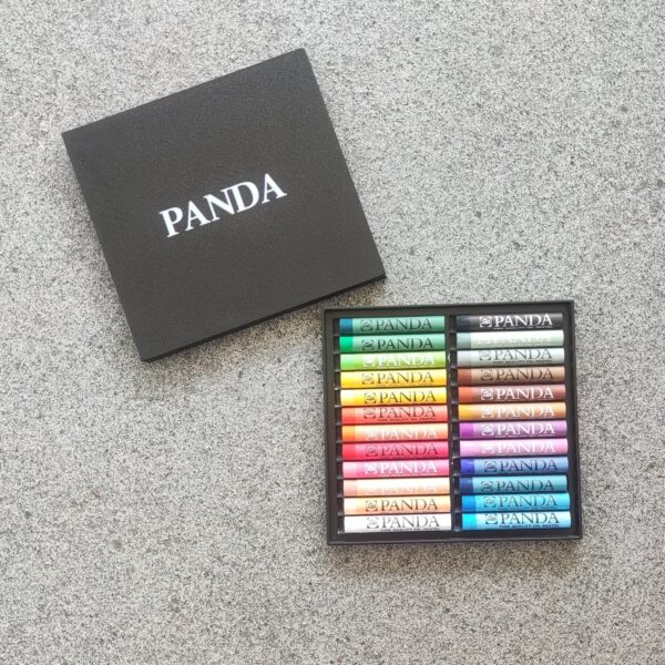 Bewaardoos voor 'Panda' oliepastels